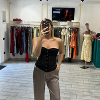 Pantalone Satin Grigio Perla