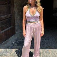 Pantalone Satin Rosa