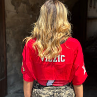 Top Lea con coprispalle Rosso