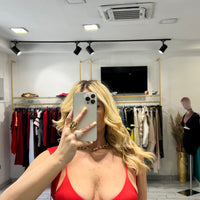 Top Erin con coprispalle Rosso