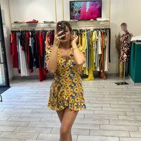Dress a incrocio Giallo e Blu