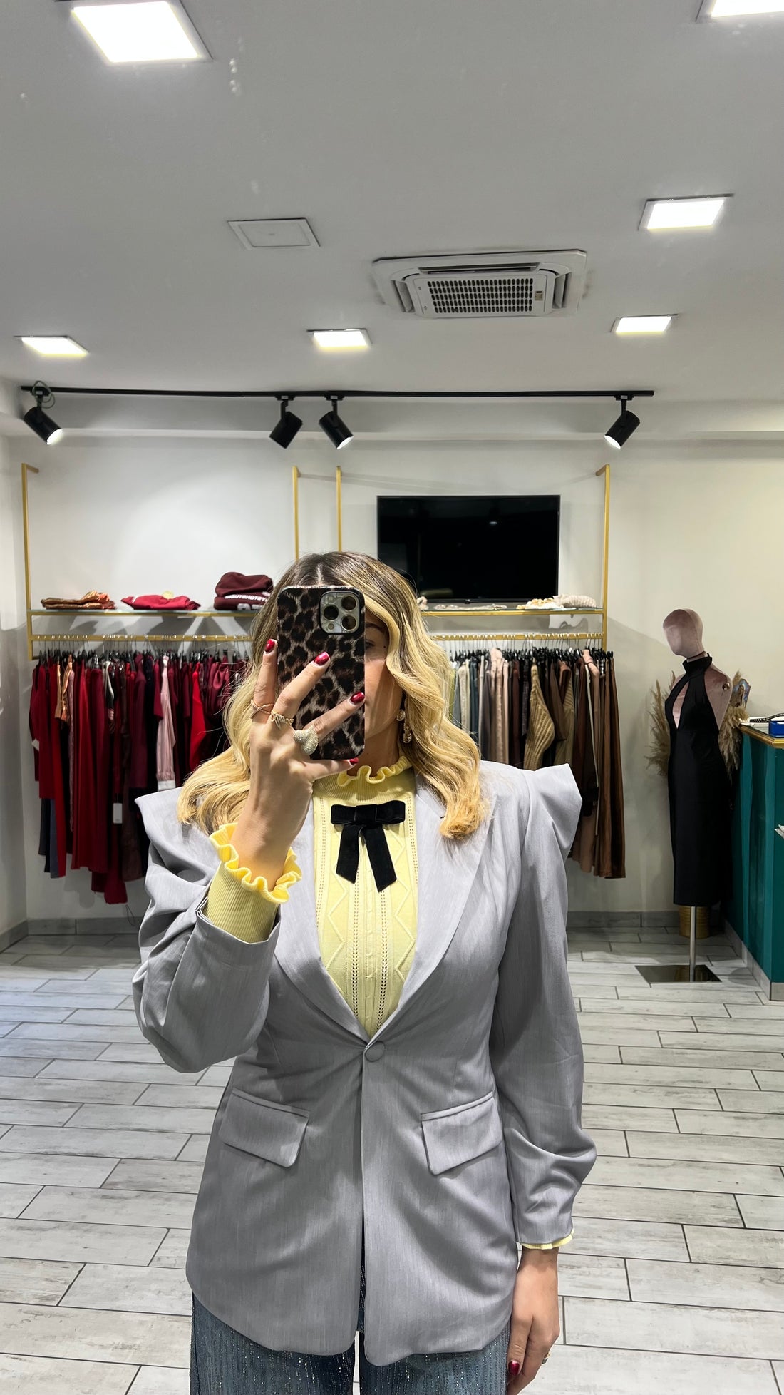 Giacca Shoulder Grigia