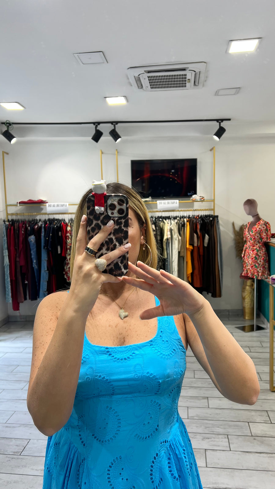 Dress Syl Turchese in pizzo San Gallo