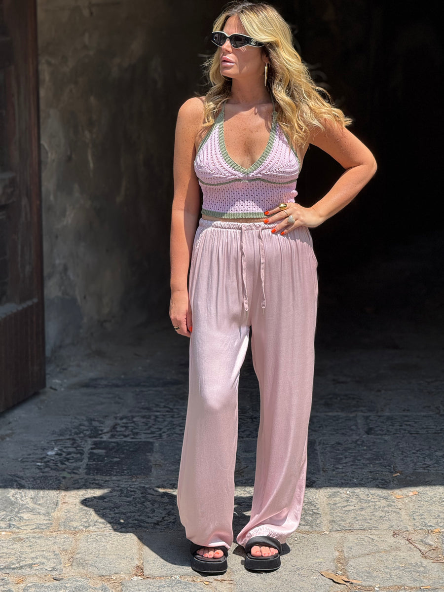 Pantalone Satin Rosa