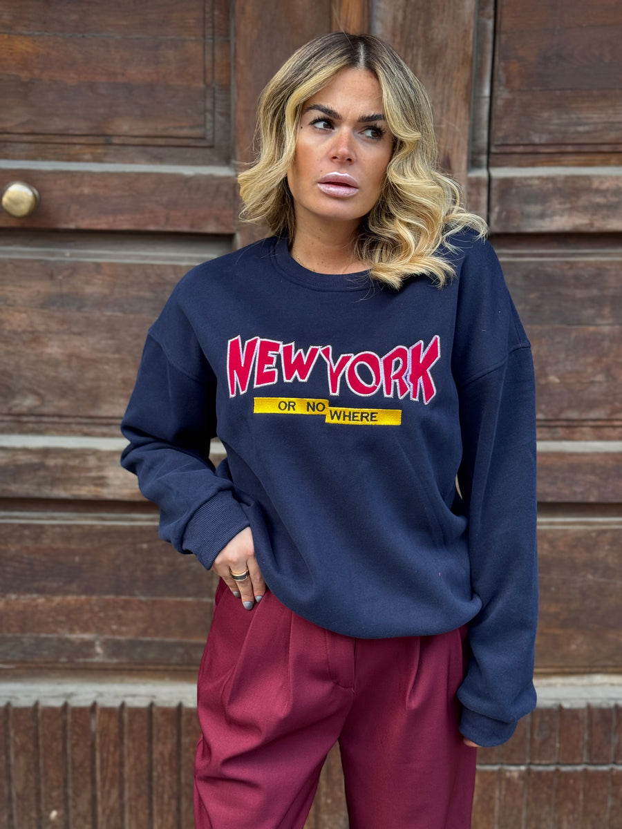 Felpa New York Blu