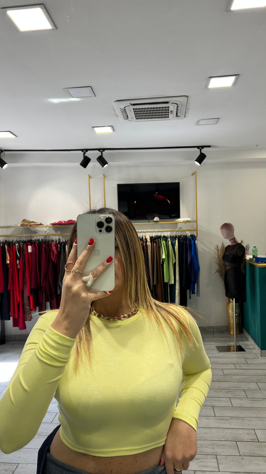 Maglia Crop Isa Gialla