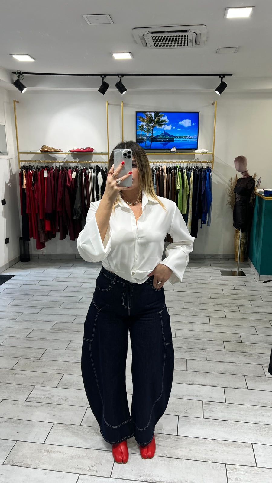 Camicia a incrociatina Bianca