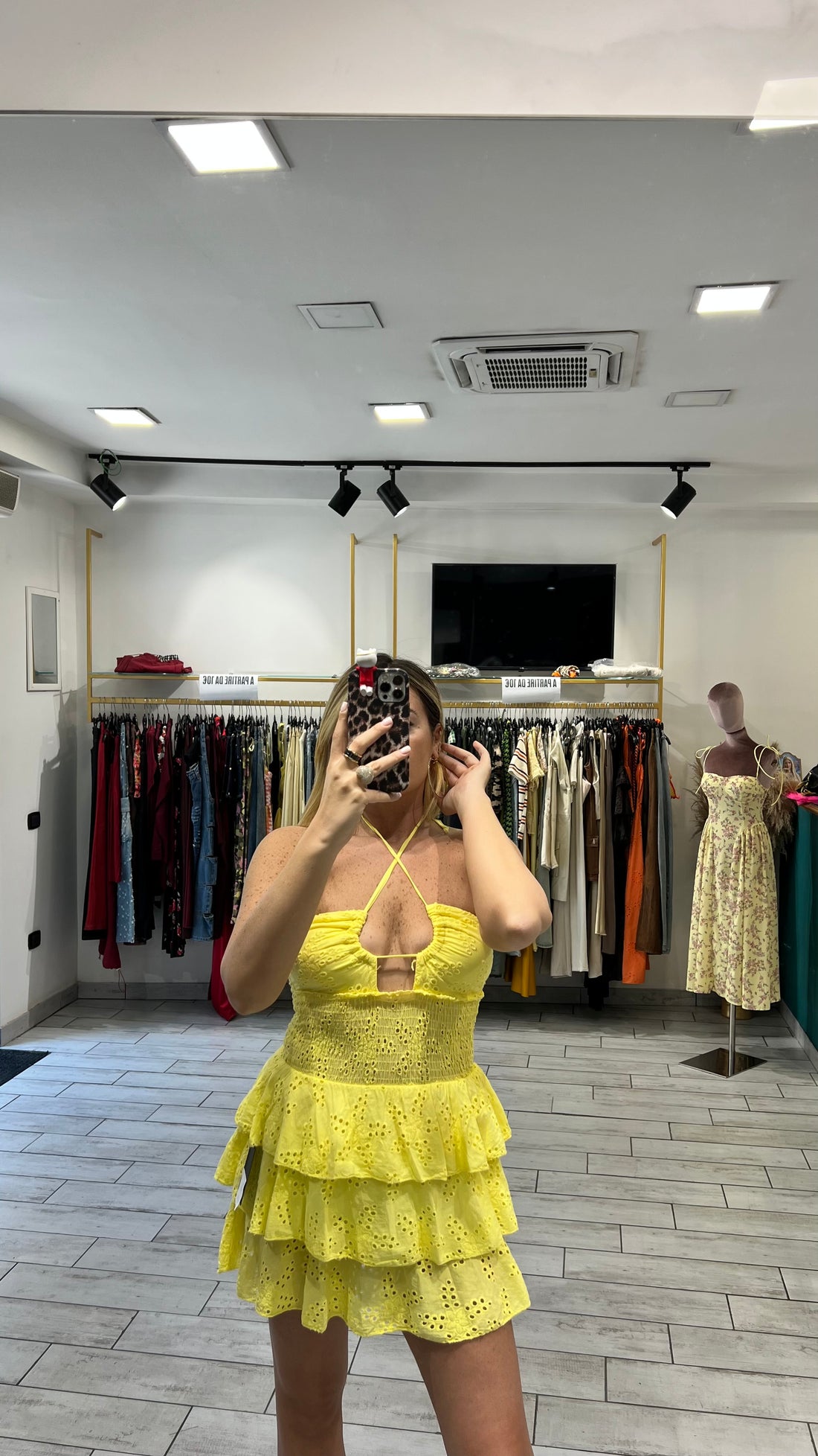 Mini Dress San Gallo Giallo