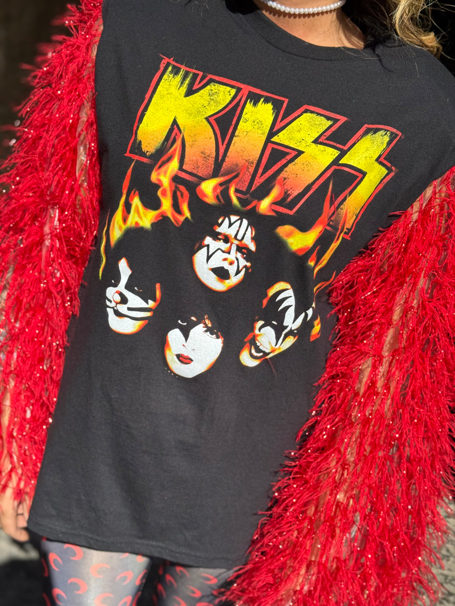 T-Shirt Rock Kiss Pompon
