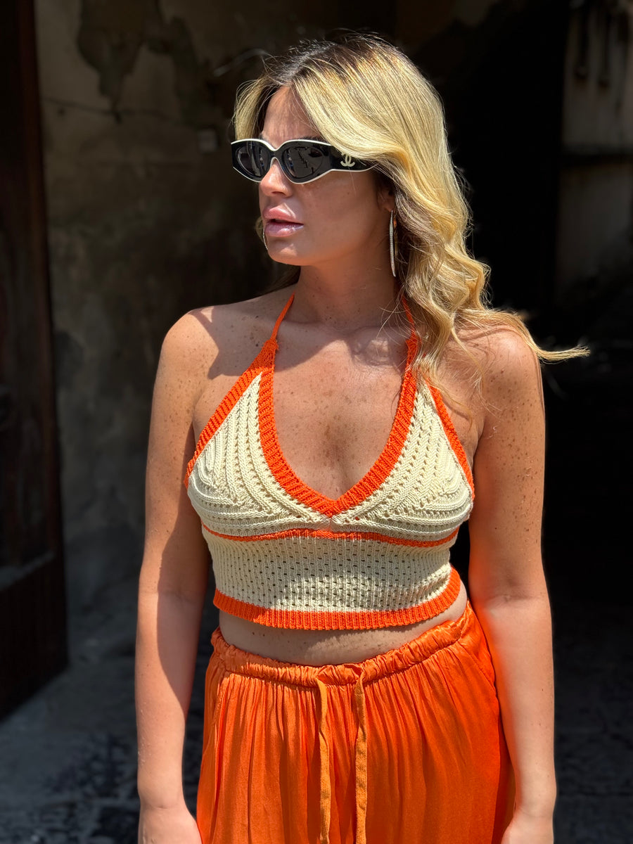 Top in filo Arancio