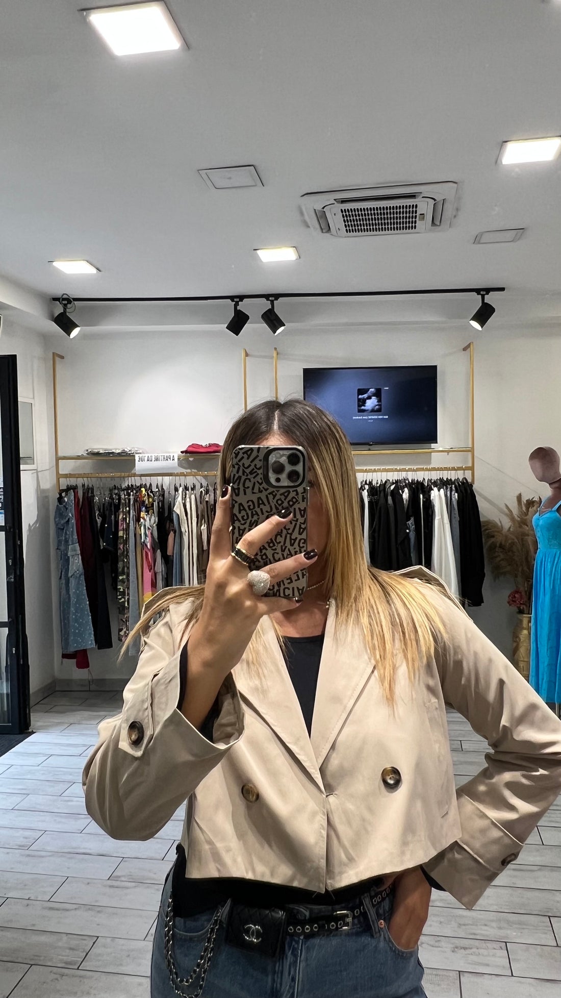 Trench Crop Mity Beige