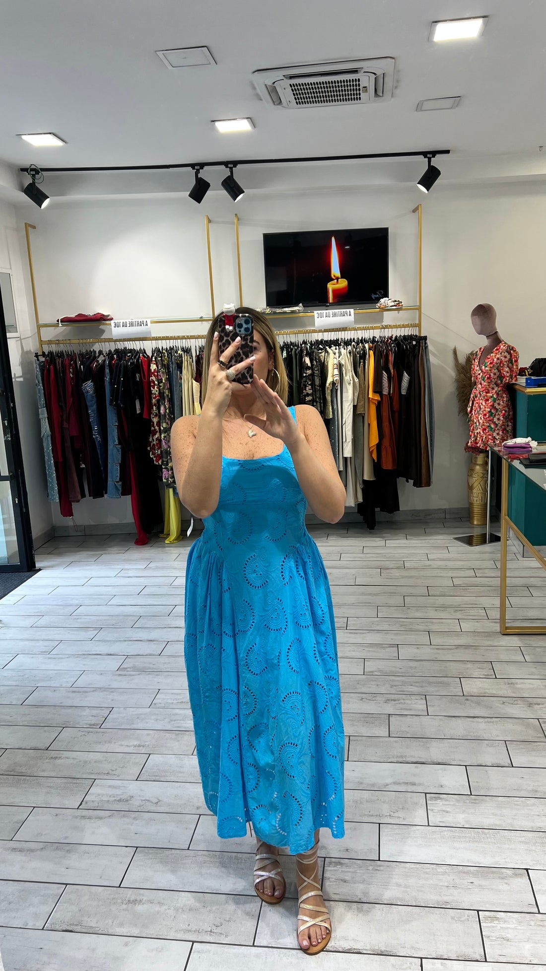 Dress Syl Turchese in pizzo San Gallo