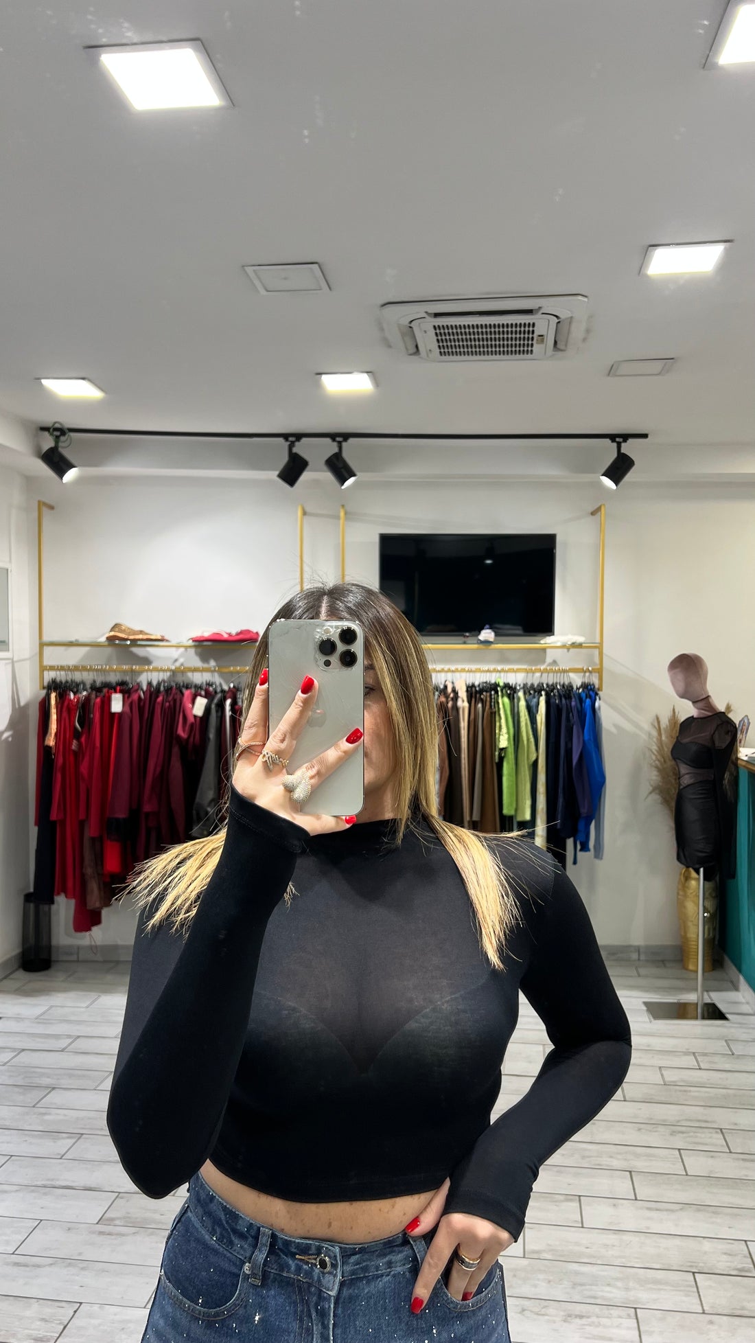 Maglia Crop Isa Nera