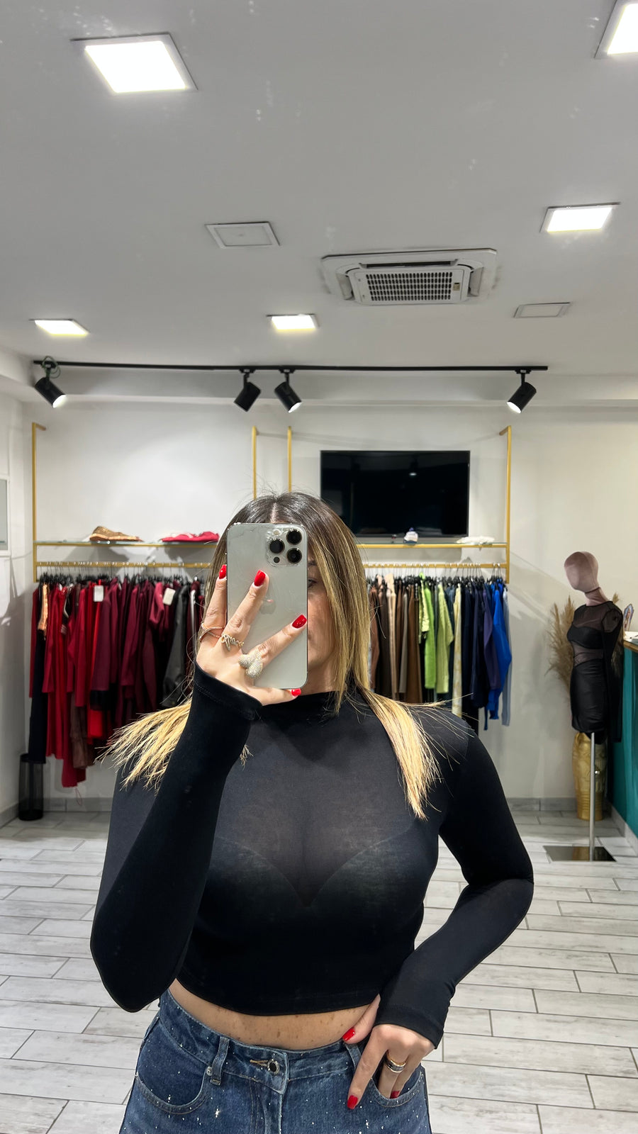 Maglia Crop Isa Nera