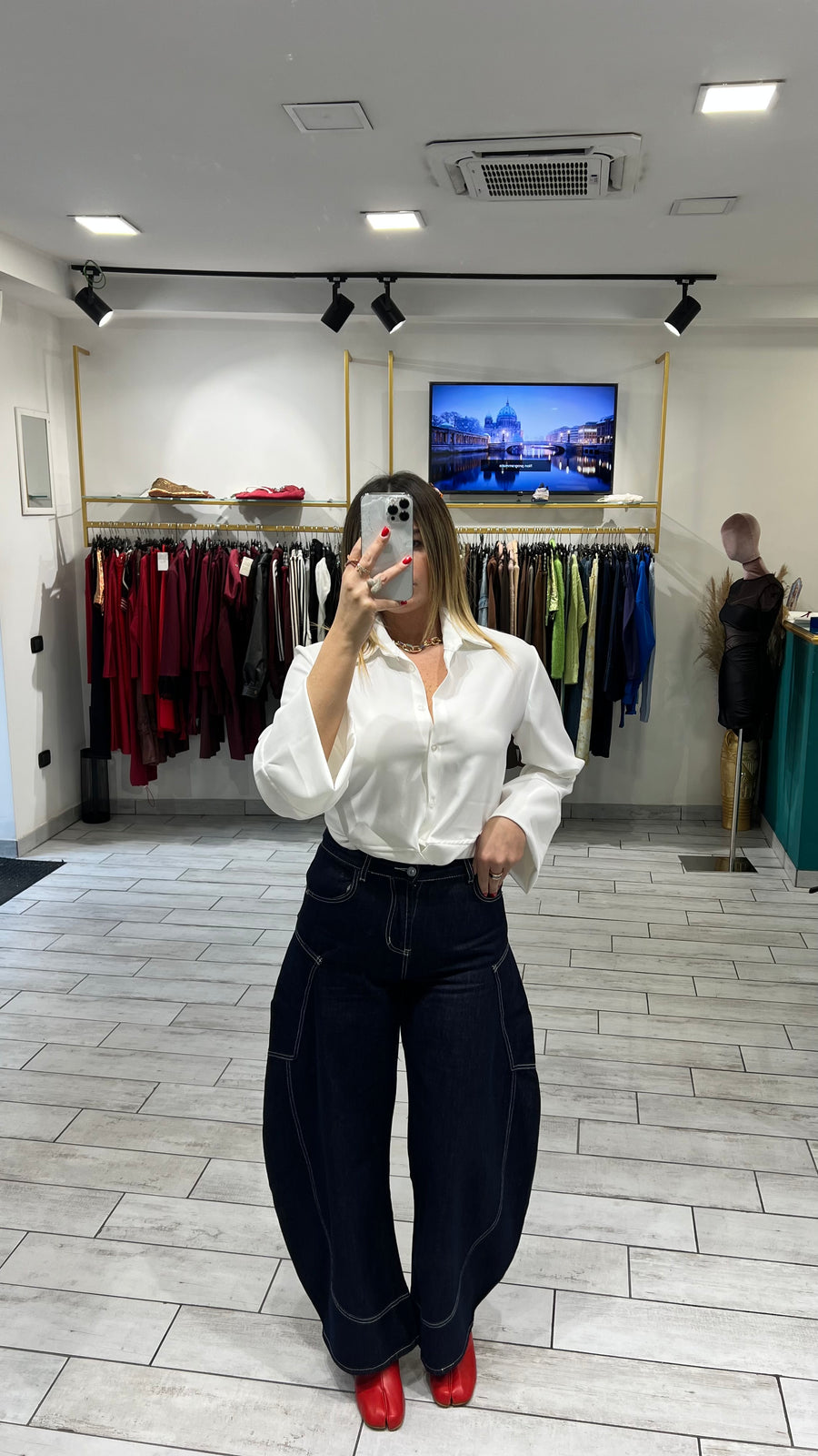 Camicia a incrociatina Bianca