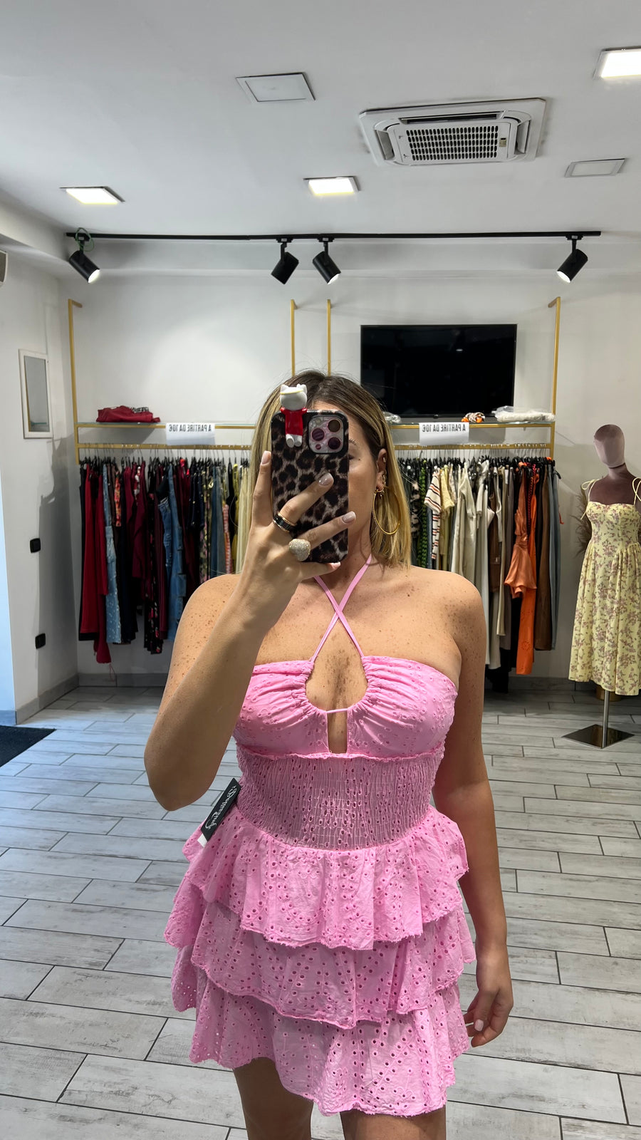 Mini Dress San Gallo Rosa