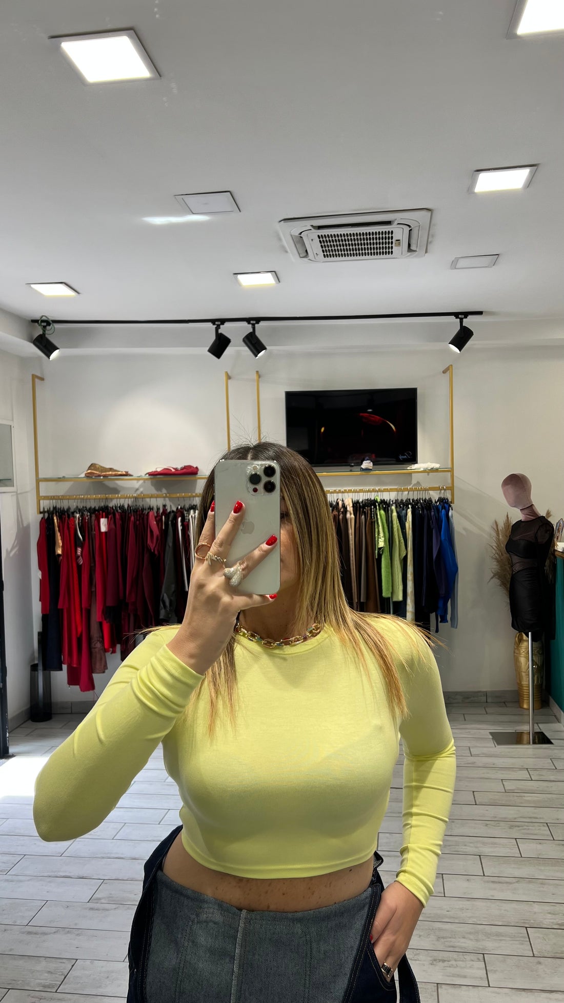 Maglia Crop Isa Gialla
