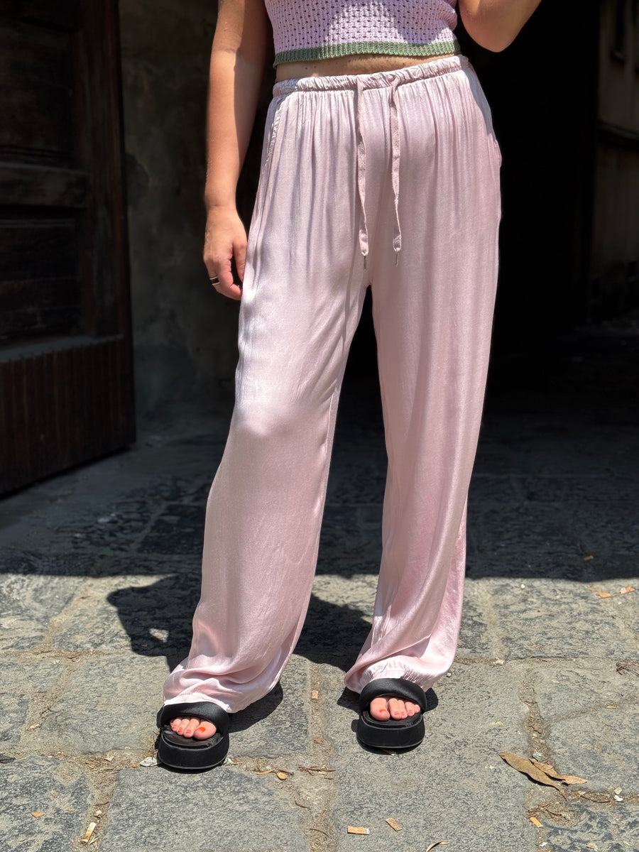 Pantalone Satin Rosa