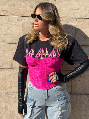 Set T-Shirt Rock Def Leppard con Bustino