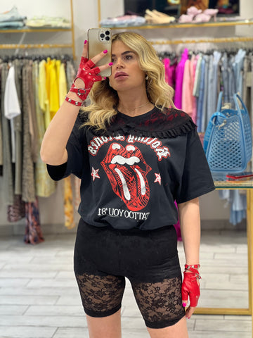 T-Shirt Rock Rolling Stones Mouth