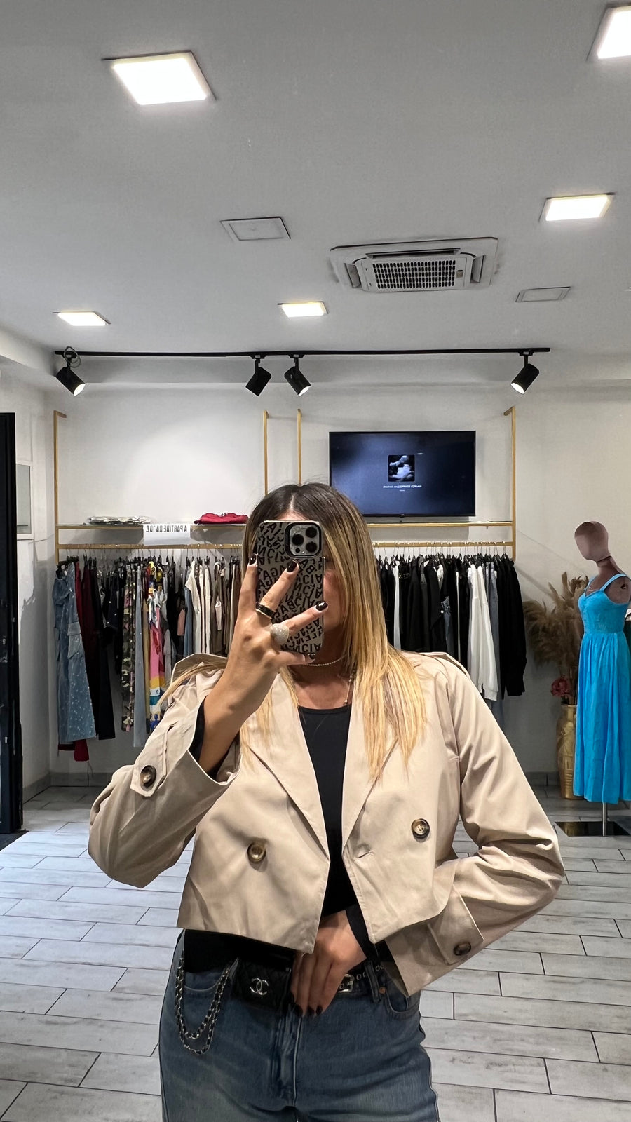 Trench Crop Mity Beige