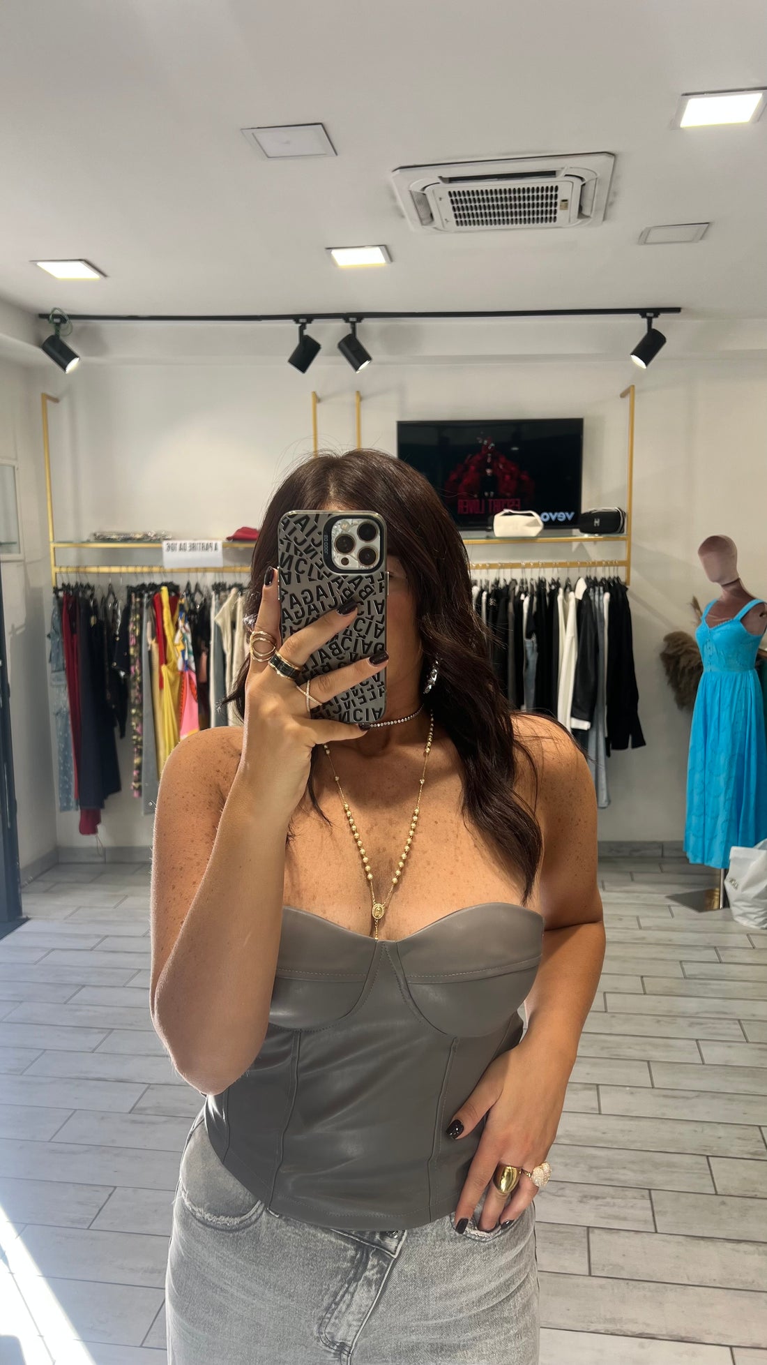 Bustino Adriel ecopelle Grigio