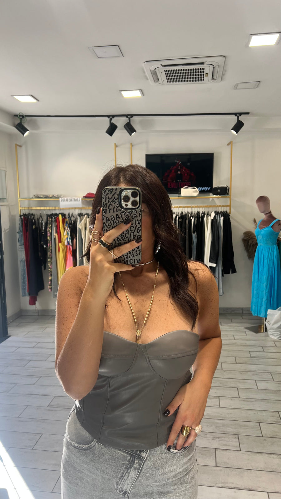 Bustino Adriel ecopelle Grigio