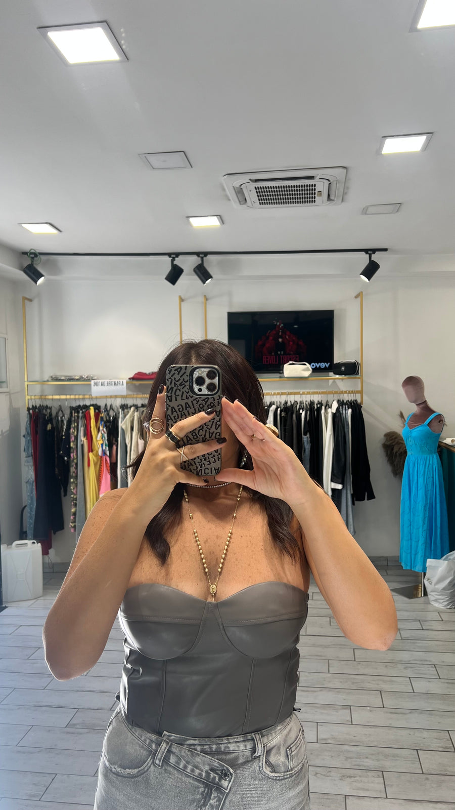 Bustino Adriel ecopelle Grigio