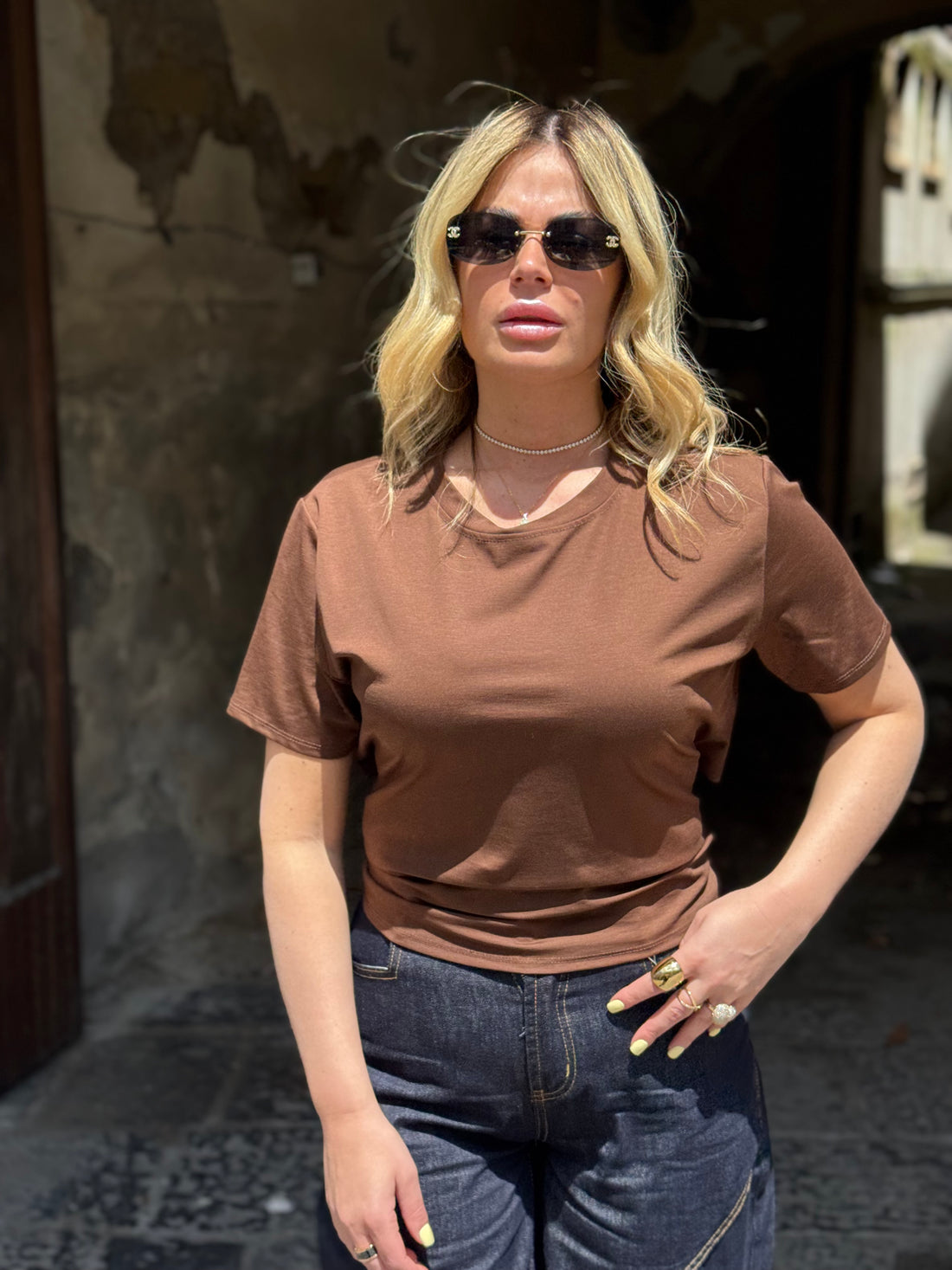 T-Shirt Alaia Marrone