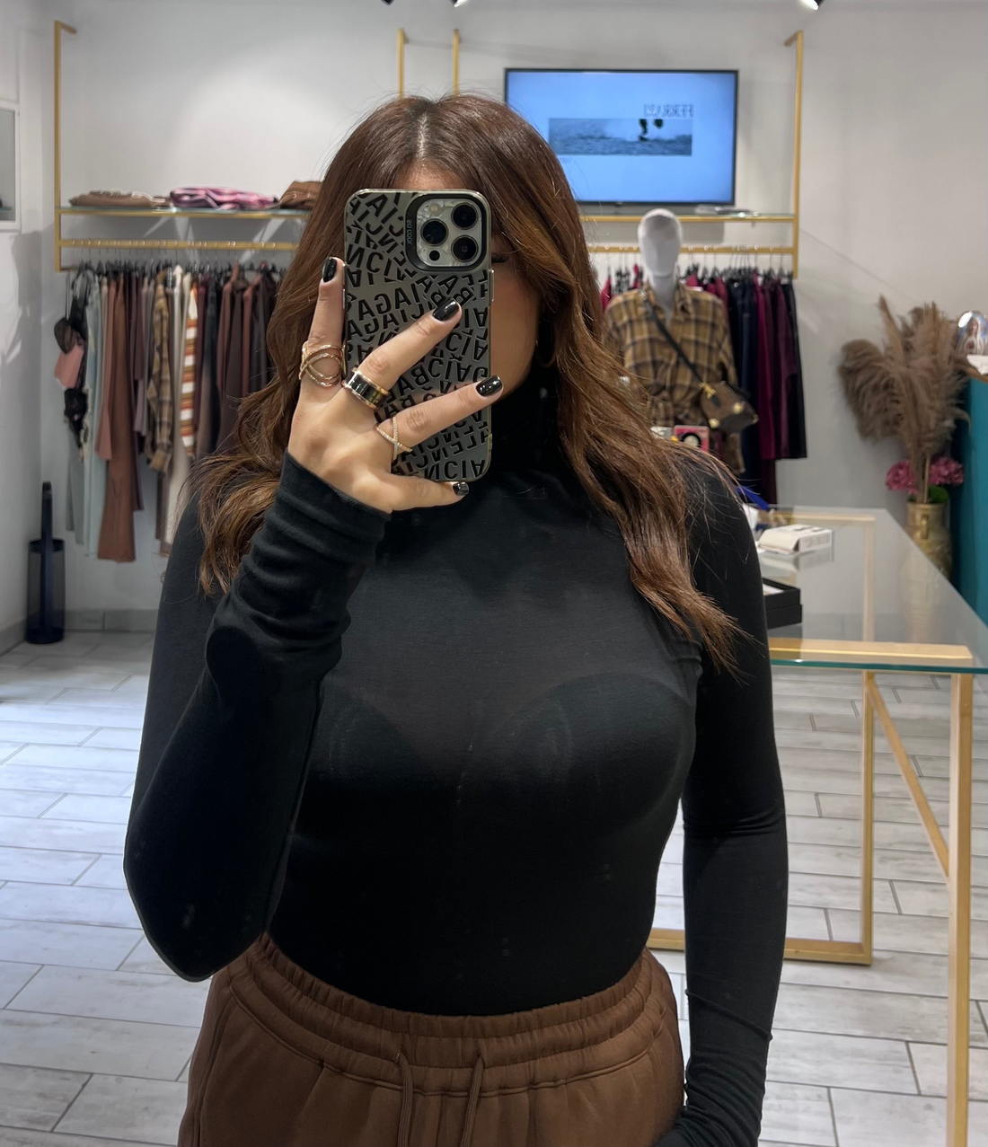 Maglia Manuela a collo alto Nera