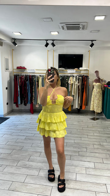 Mini Dress San Gallo Giallo