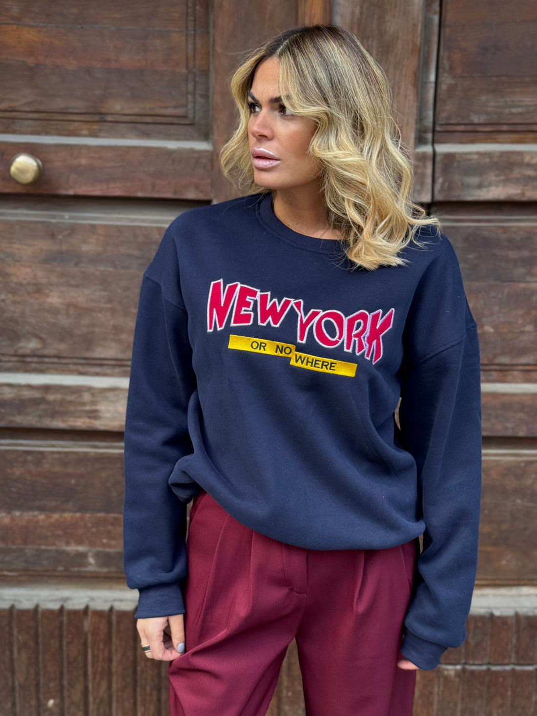 Felpa New York Blu