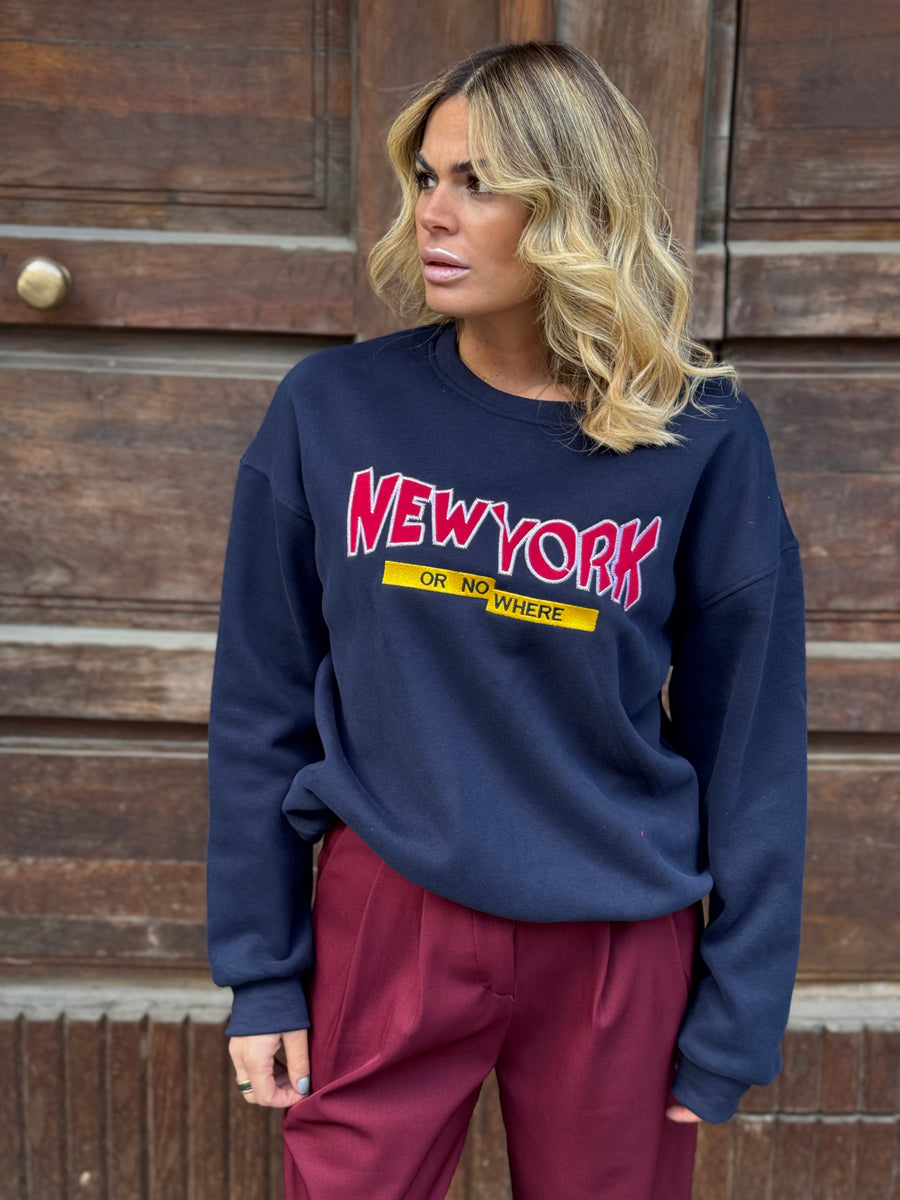 Felpa New York Blu