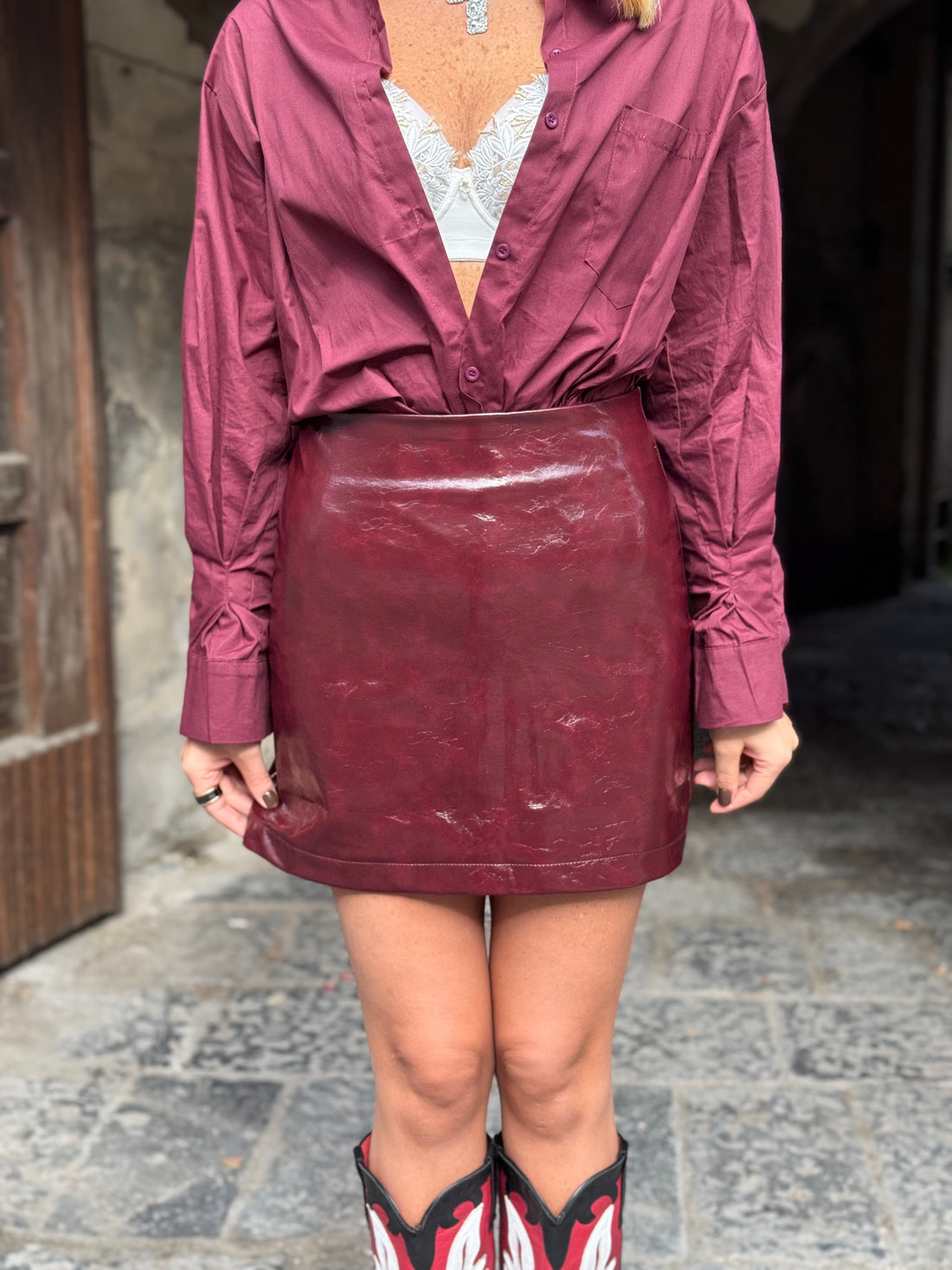 Gonna Isy Bordo a pantaloncino