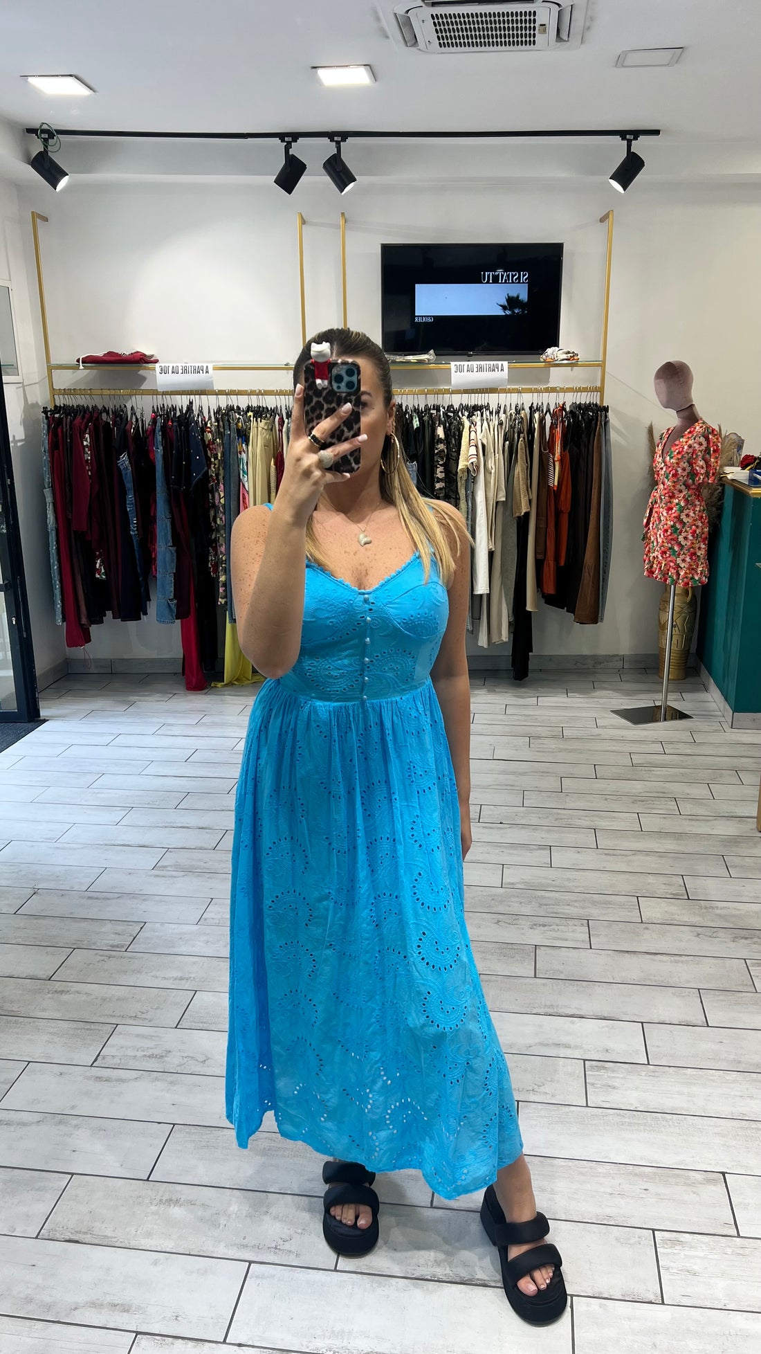 Dress Vientha Turchese in pizzo San Gallo