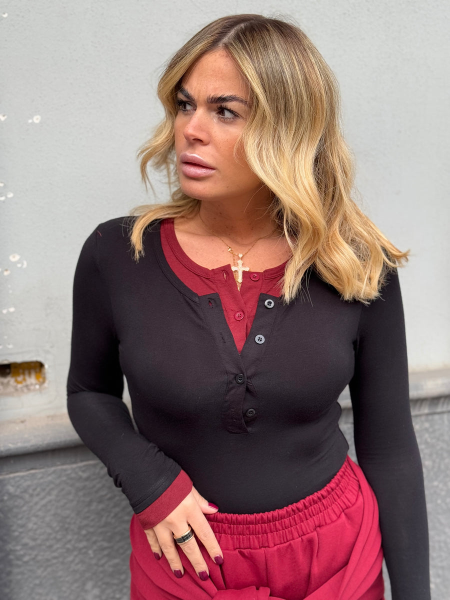 Maglia Reser Nera/Bordo