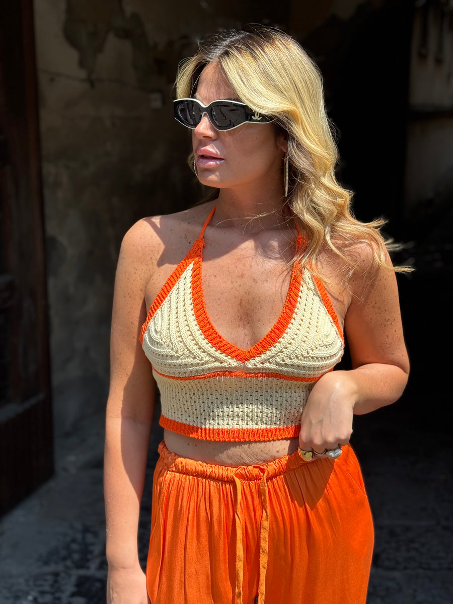 Top in filo Arancio