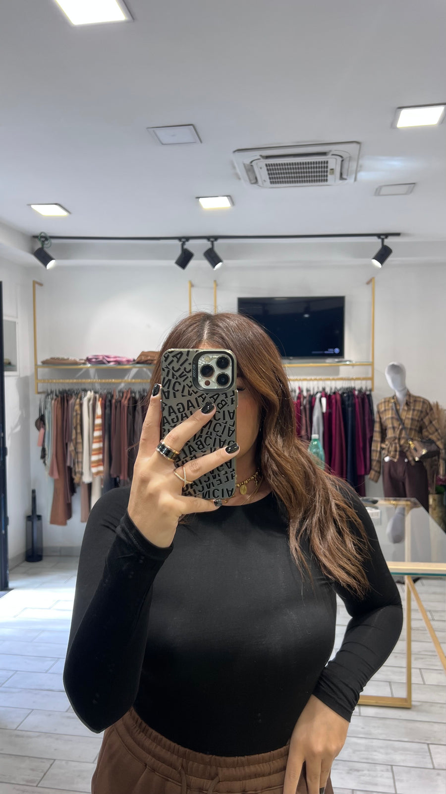 Maglia Carly a girocollo Nera