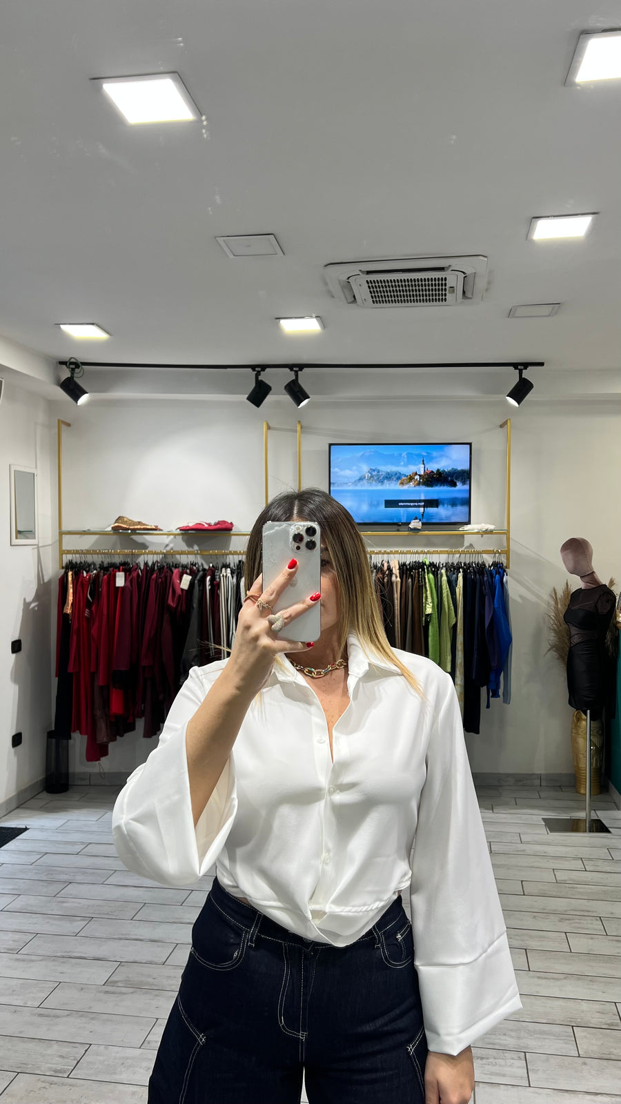 Camicia a incrociatina Bianca