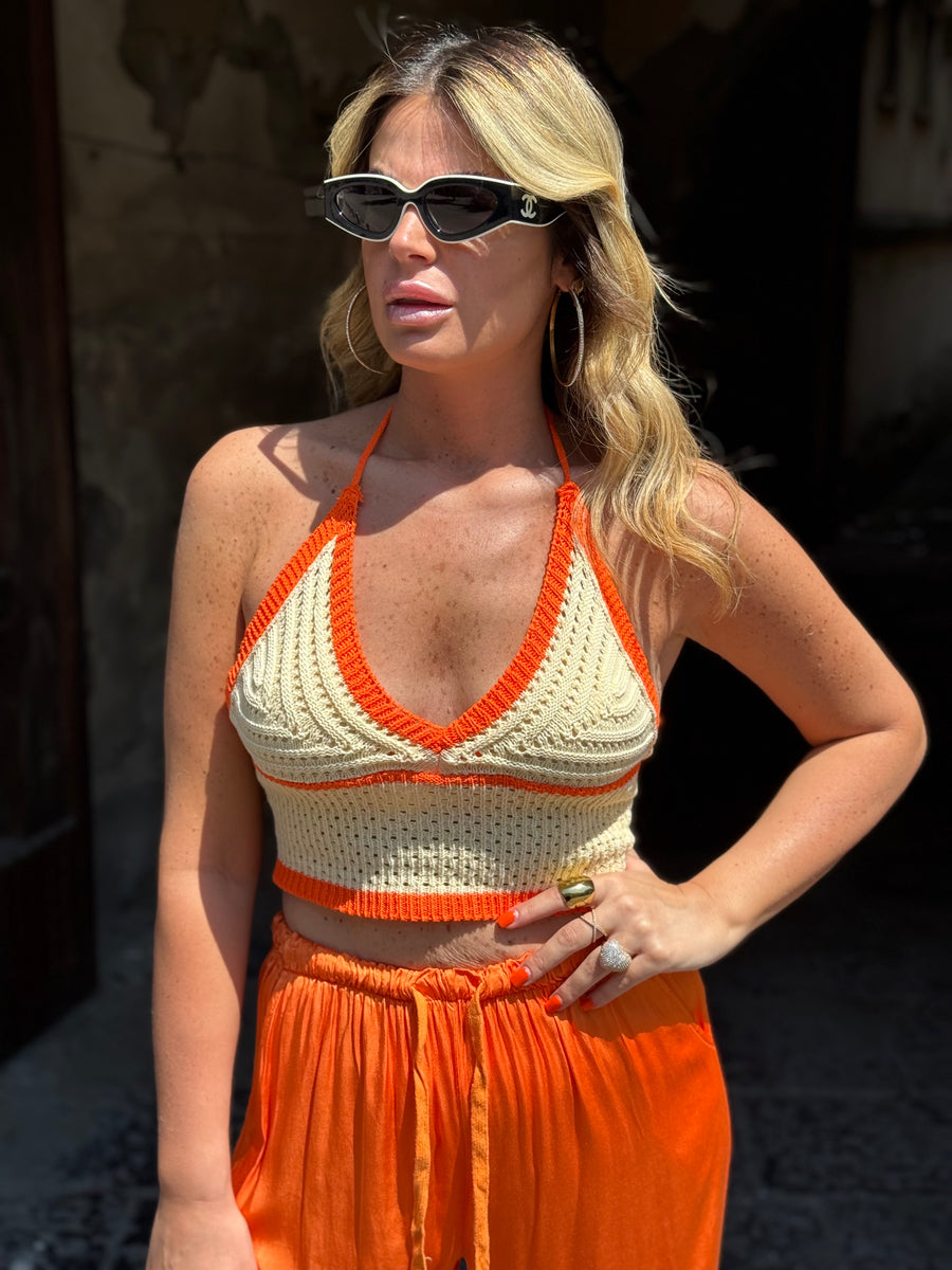 Top in filo Arancio