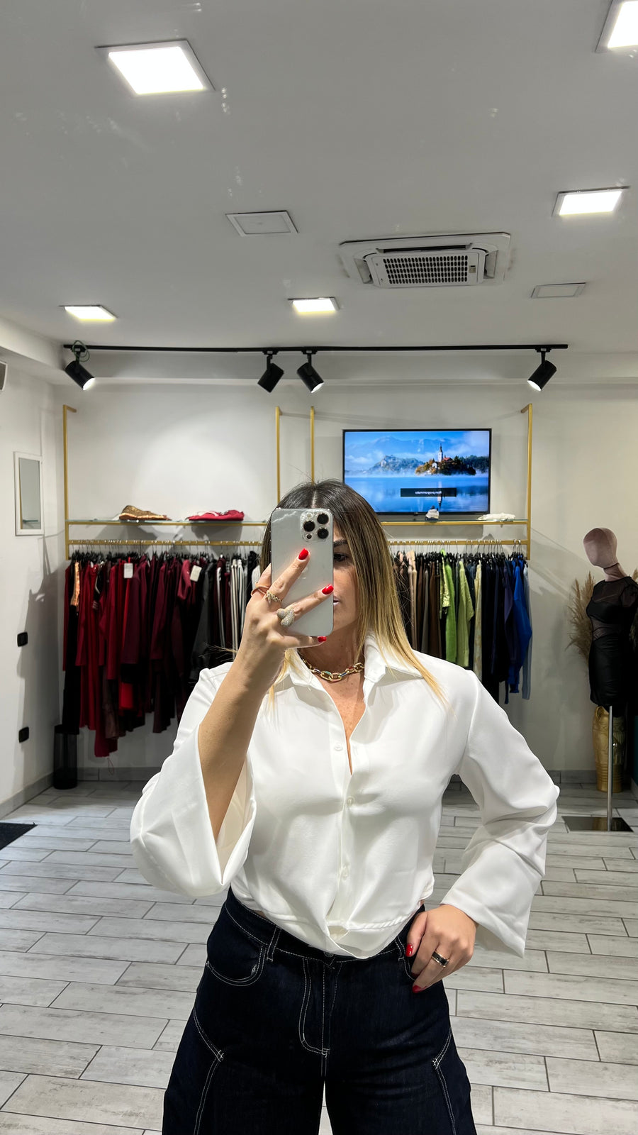 Camicia a incrociatina Bianca