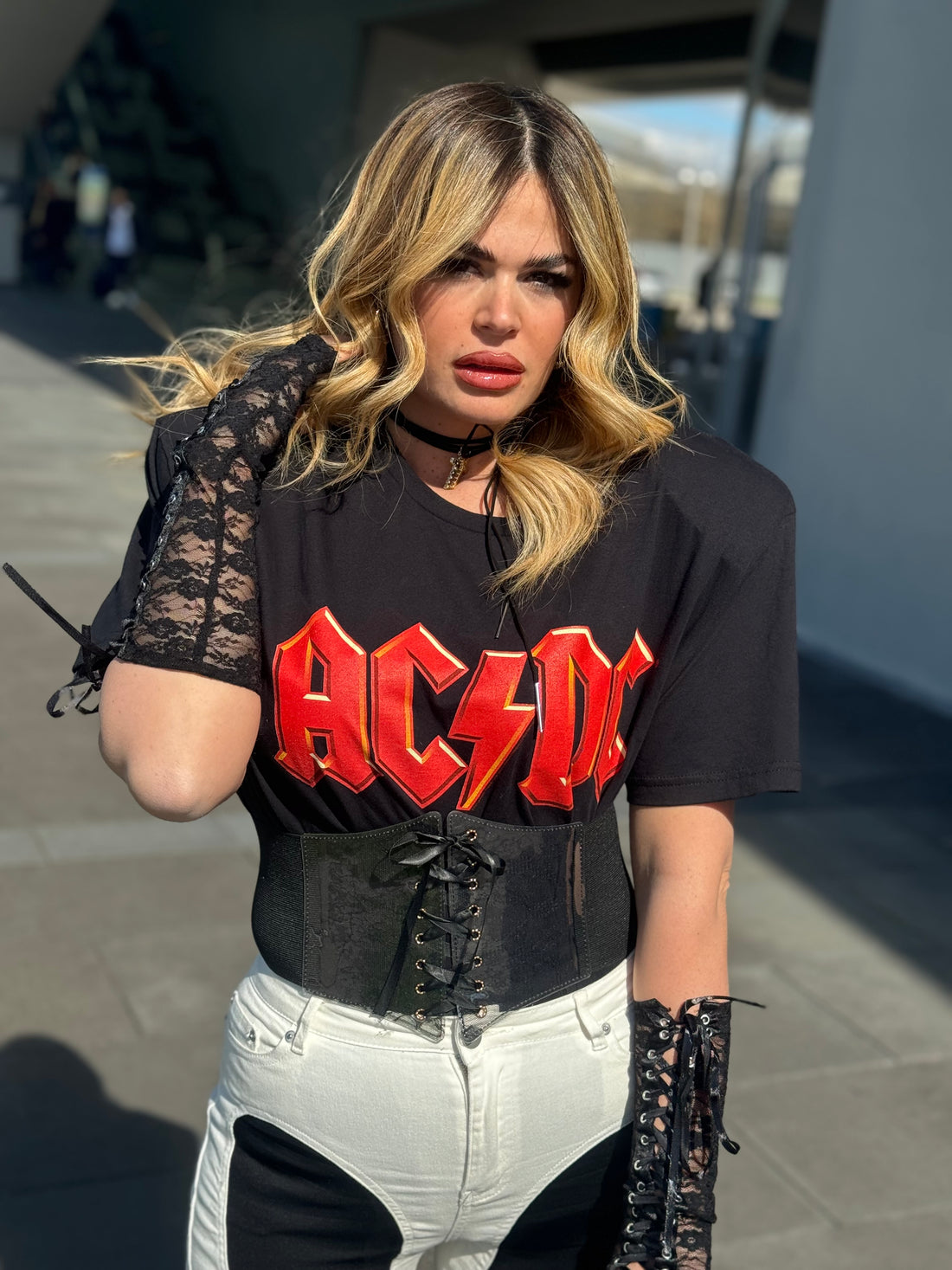 T-Shirt Rock ACDC Red Gold