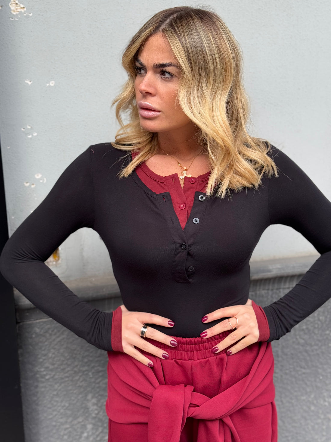 Maglia Reser Nera/Bordo