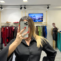 Camicia a incrociatina Nera