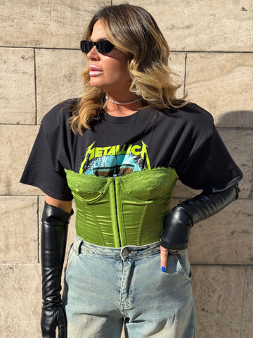 Set T-Shirt Rock Metallica con Bustino