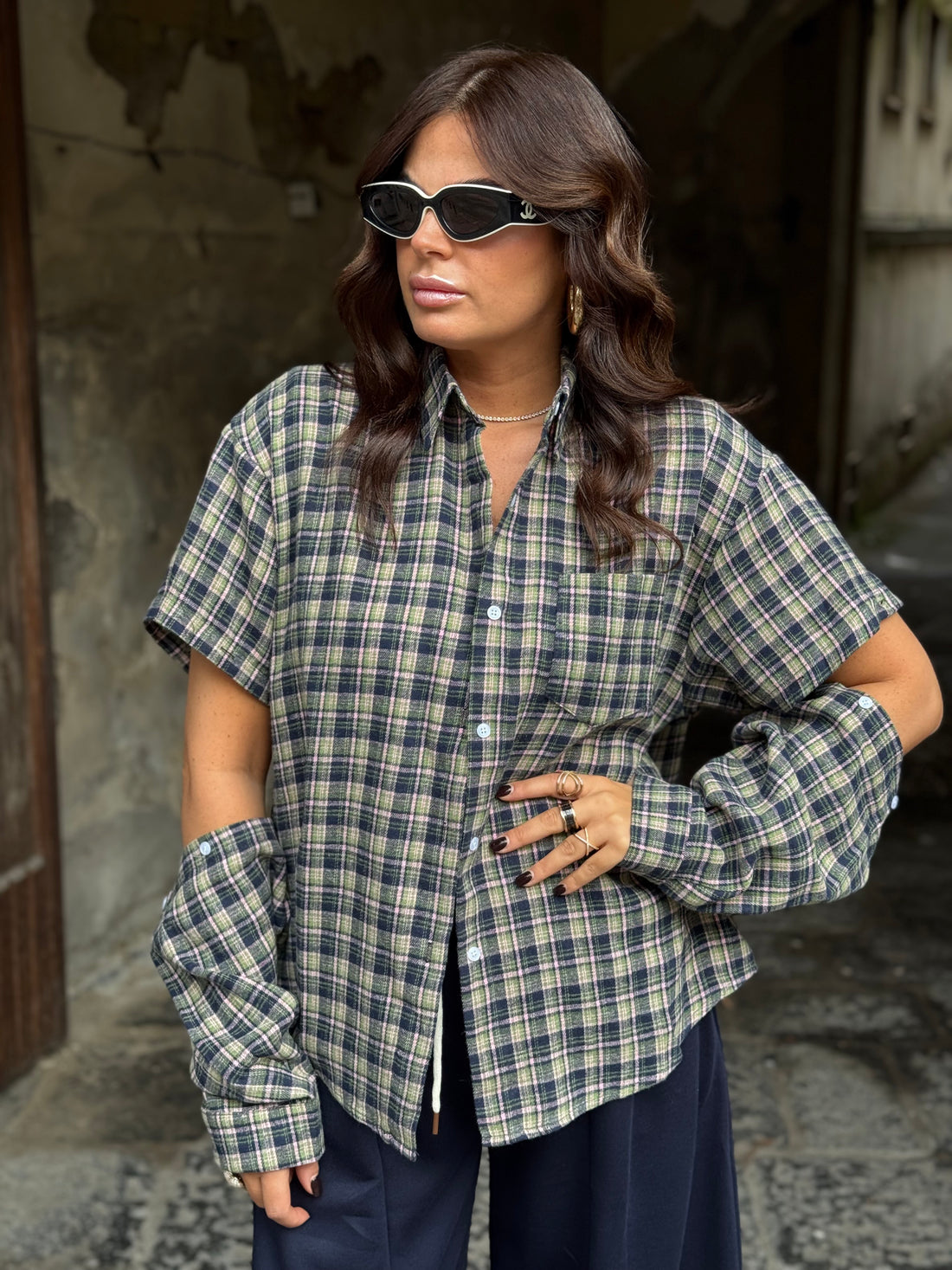 Camicia Willy Verde/Blu