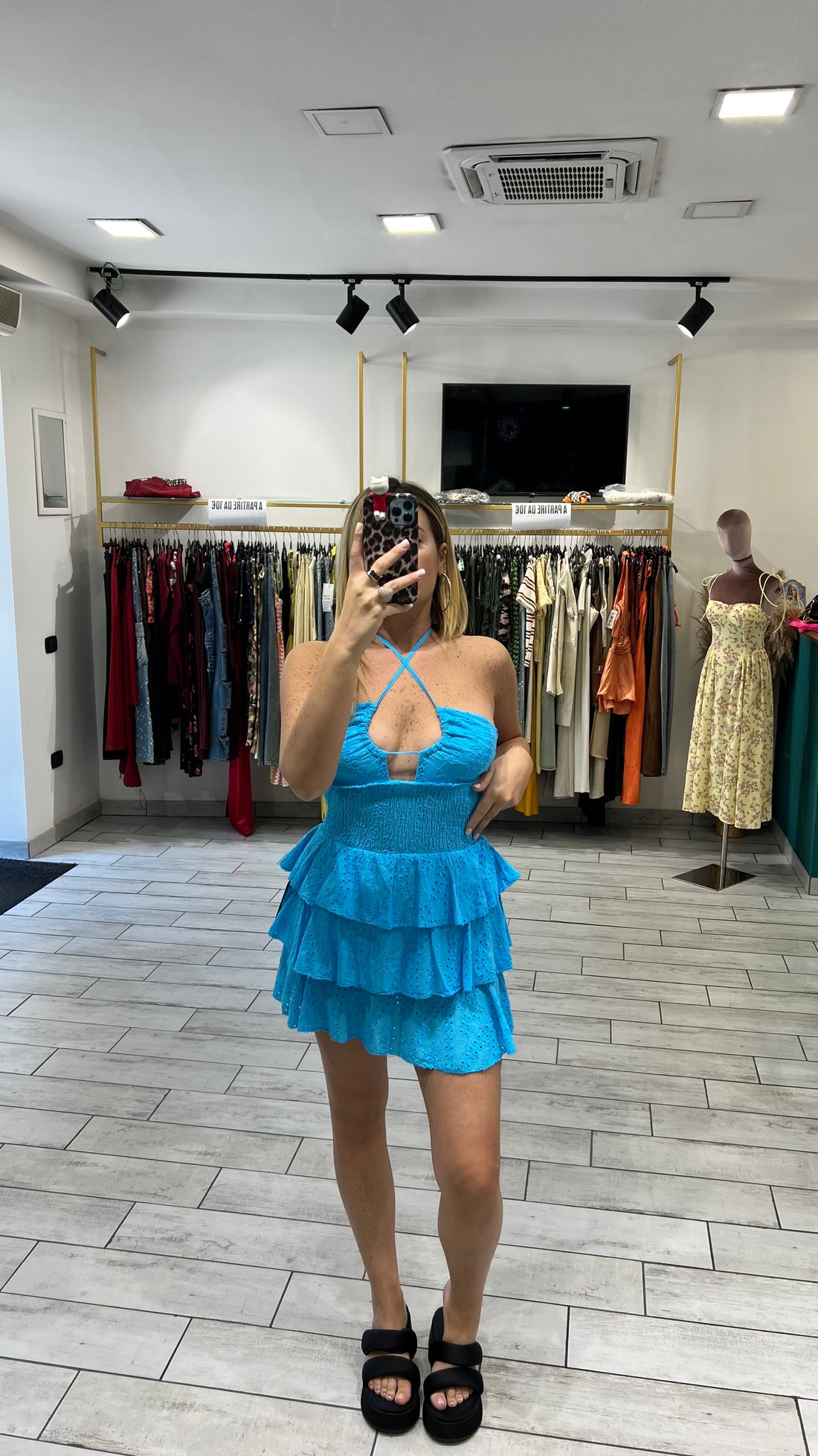 Mini Dress San Gallo Turchese