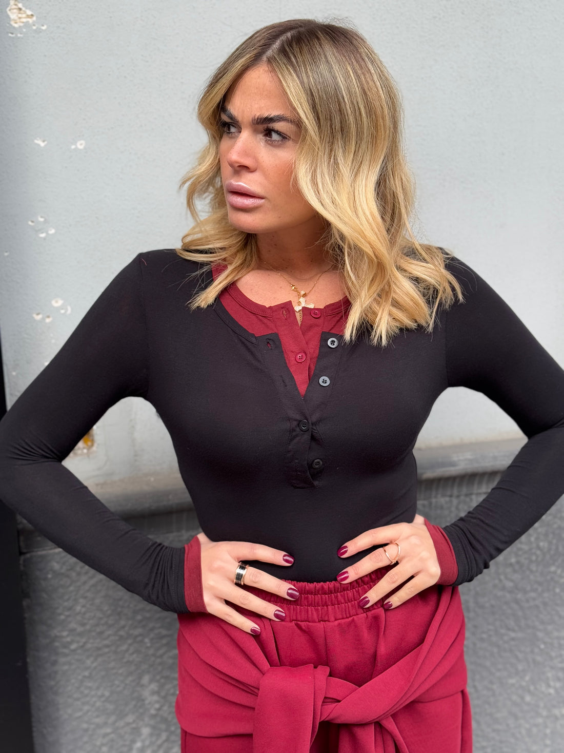 Maglia Reser Nera/Bordo