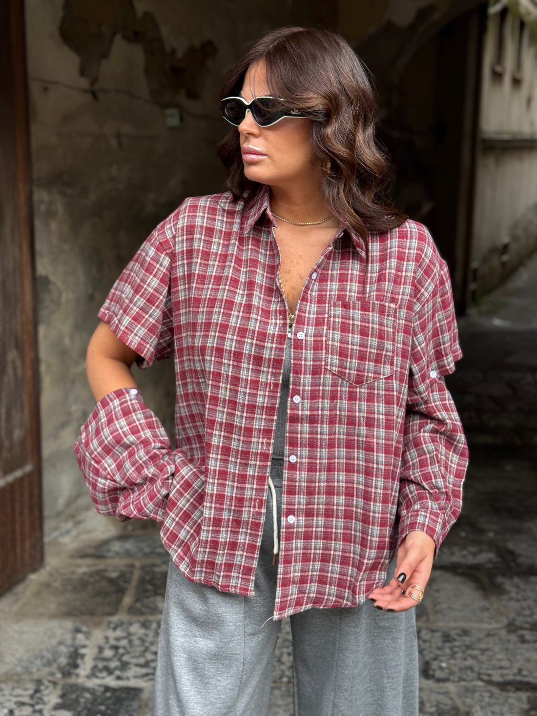 Camicia Willy Bordo/Grigia