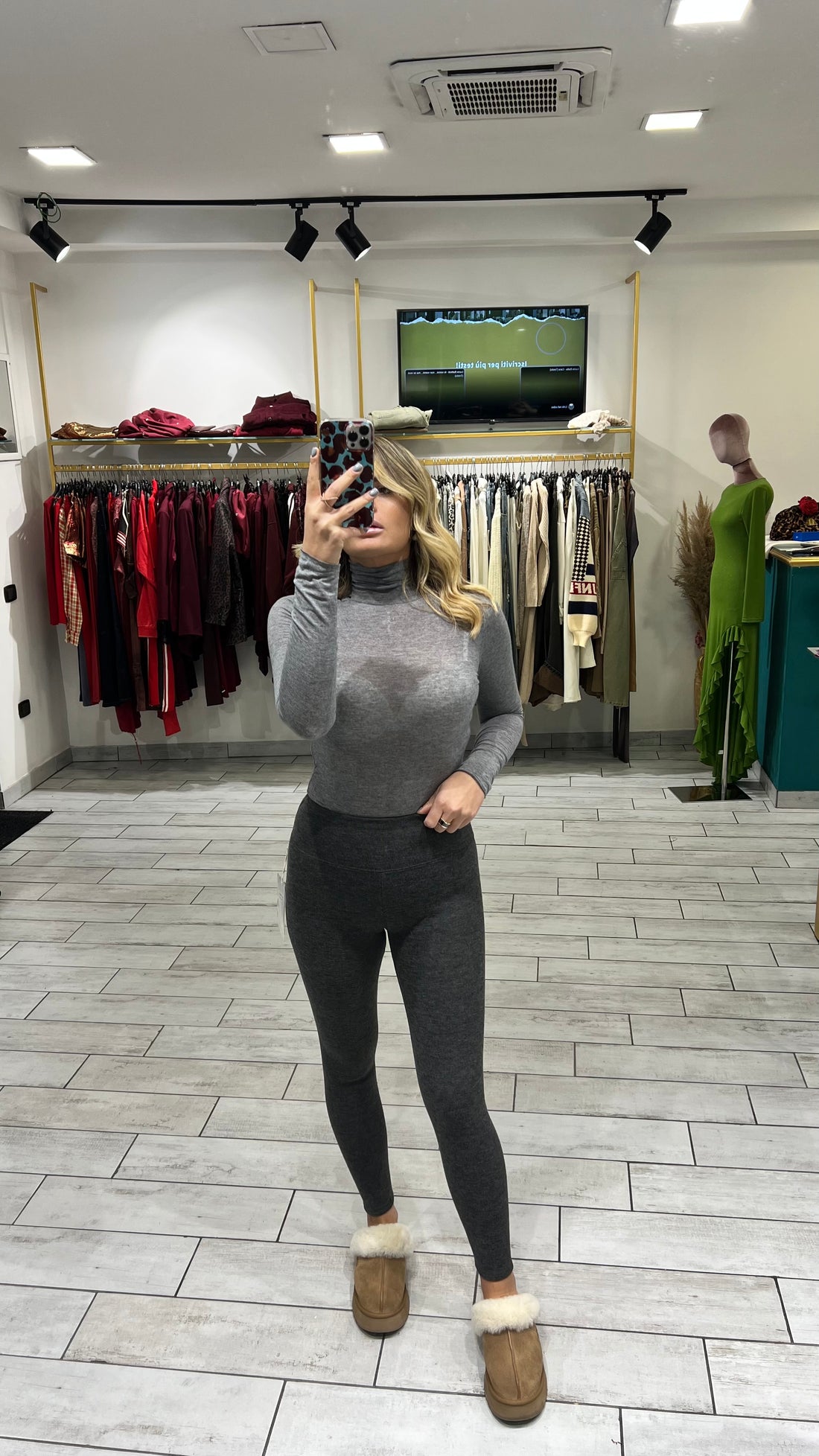 Leggings Pile Grigio Scuro